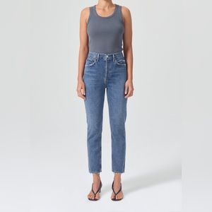 AGOLDE Riley High Rise Straight Crop Jean in Frequency